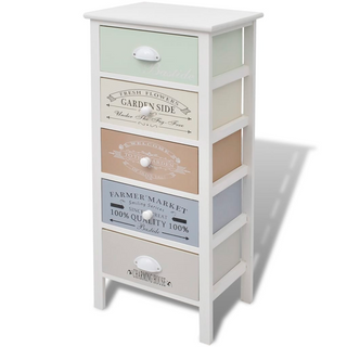 vidaXL French Storage Cabinet 5 Drawers Wood - Giant Lobelia