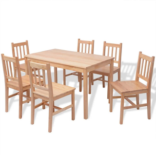 Seven Piece Dining Set Pinewood - Giant Lobelia