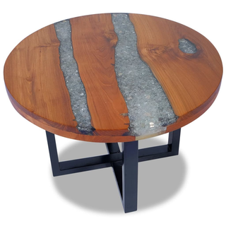 vidaXL Coffee Table Teak Resin 60 cm - Giant Lobelia