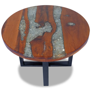 vidaXL Coffee Table Teak Resin 60 cm - Giant Lobelia