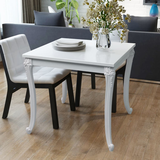 vidaXL Dining Table 80x80x76 cm High Gloss White - Giant Lobelia