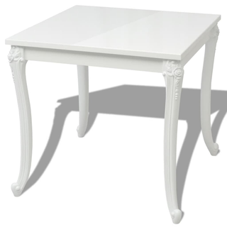 vidaXL Dining Table 80x80x76 cm High Gloss White - Giant Lobelia