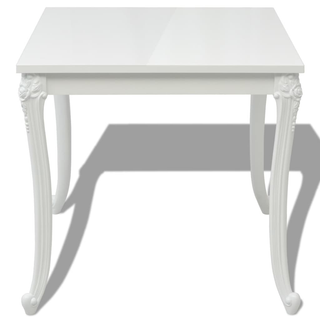 vidaXL Dining Table 80x80x76 cm High Gloss White - Giant Lobelia