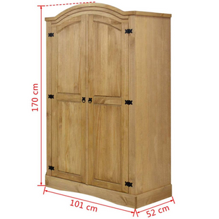 vidaXL Wardrobe Mexican Pine Corona Range 2 Doors - Giant Lobelia