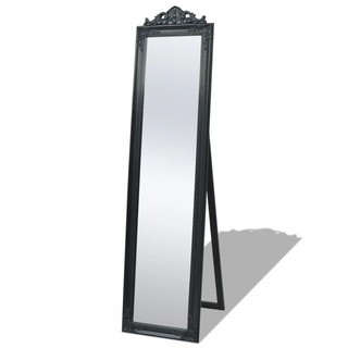 vidaXL Free-Standing Mirror Baroque Style 160x40 cm Black - Giant Lobelia