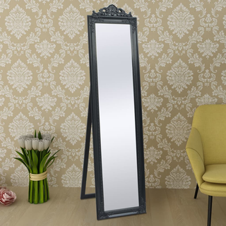 vidaXL Free-Standing Mirror Baroque Style 160x40 cm Black - Giant Lobelia