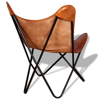 Butterfly Chair Brown Real Leather - Giant Lobelia