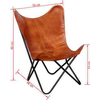 Butterfly Chair Brown Real Leather - Giant Lobelia