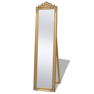 vidaXL Free-Standing Mirror Baroque Style 160x40 cm Gold - Giant Lobelia