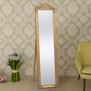 vidaXL Free-Standing Mirror Baroque Style 160x40 cm Gold - Giant Lobelia