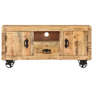 vidaXL TV Cabinet Rough Mango Wood 110x30x50 cm - Giant Lobelia