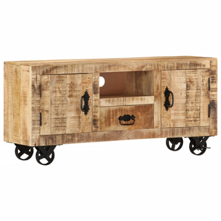 vidaXL TV Cabinet Rough Mango Wood 110x30x50 cm - Giant Lobelia