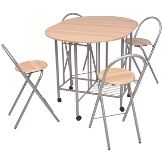 vidaXL Five Piece Folding Dining Set MDF - Giant Lobelia