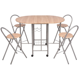 vidaXL Five Piece Folding Dining Set MDF - Giant Lobelia