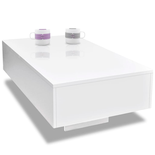 vidaXL Coffee Table High Gloss White - Giant Lobelia