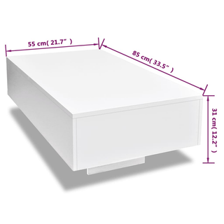 vidaXL Coffee Table High Gloss White - Giant Lobelia