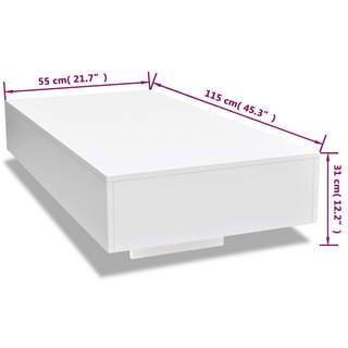 vidaXL Coffee Table High Gloss White - Giant Lobelia