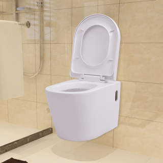 vidaXL Wall Hung Toilet Ceramic White - Giant Lobelia