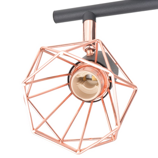 Ceiling Lamp with 4 Spotlights E14 Black and Copper - Giant Lobelia