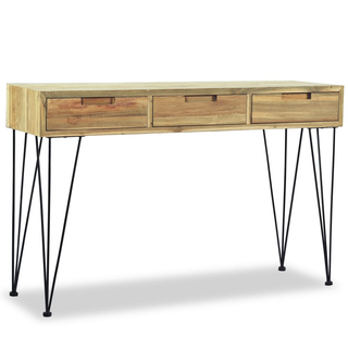 vidaXL Console Table 120x35x76 cm Solid Teak - Giant Lobelia