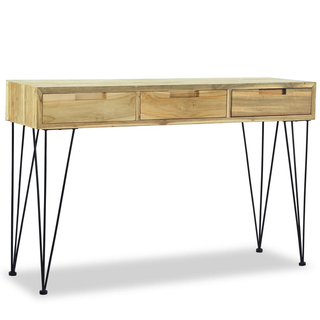 vidaXL Console Table 120x35x76 cm Solid Teak - Giant Lobelia