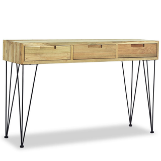 vidaXL Console Table 120x35x76 cm Solid Teak - Giant Lobelia