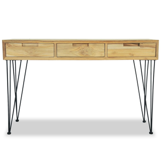 vidaXL Console Table 120x35x76 cm Solid Teak - Giant Lobelia