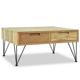 vidaXL Coffee Table 80x80x40 cm Solid Teak - Giant Lobelia