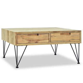 vidaXL Coffee Table 80x80x40 cm Solid Teak - Giant Lobelia