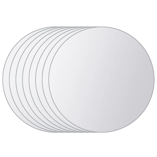 8 pcs Mirror Tiles Round Glass - Giant Lobelia