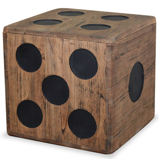 vidaXL Storage Box Mindi Wood 40x40x40 cm Dice Design - Giant Lobelia