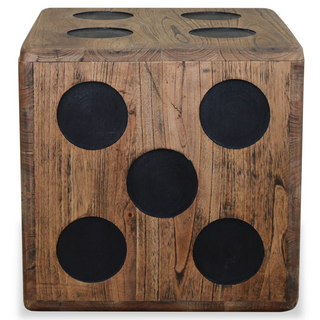 vidaXL Storage Box Mindi Wood 40x40x40 cm Dice Design - Giant Lobelia