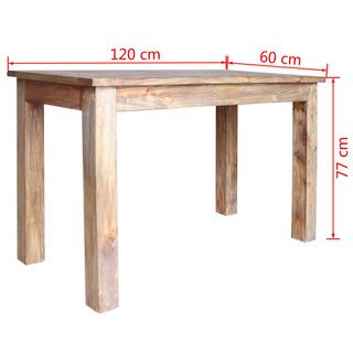 vidaXL Dining Table Solid Reclaimed Wood 120x60x77 cm - Giant Lobelia