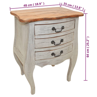 vidaXL Bedside Cabinet Solid Reclaimed Wood 48x35x64 cm - Giant Lobelia