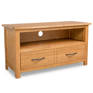 vidaXL TV Cabinet 90x35x48 cm Solid Oak Wood - Giant Lobelia