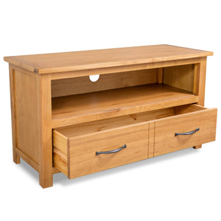 vidaXL TV Cabinet 90x35x48 cm Solid Oak Wood - Giant Lobelia