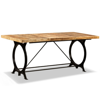 vidaXL Dining Table Solid Rough Mango Wood 180 cm - Giant Lobelia