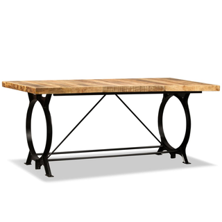 vidaXL Dining Table Solid Rough Mango Wood 180 cm - Giant Lobelia