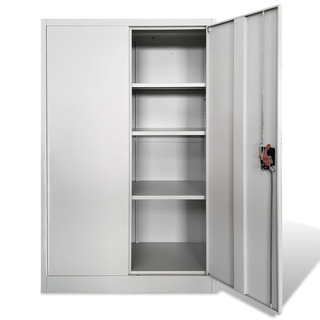 Office Cabinet 90x40x140cm Steel Grey - Giant Lobelia