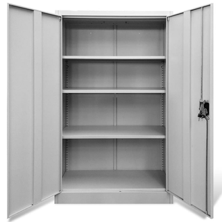 Office Cabinet 90x40x140cm Steel Grey - Giant Lobelia