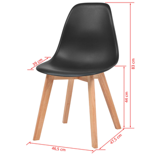 Dining Chairs 6 pcs Black Plastic - Giant Lobelia