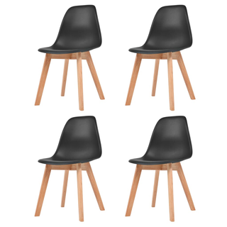 Dining Chairs 4 pcs Black Plastic - Giant Lobelia