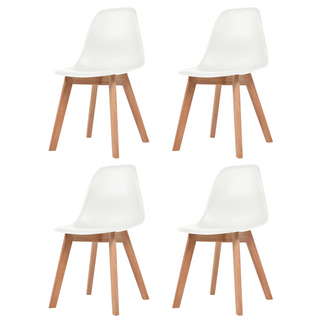 Dining Chairs 4 pcs White Plastic - Giant Lobelia