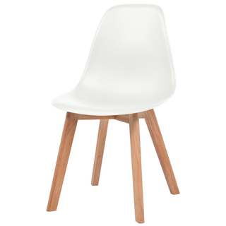 Dining Chairs 4 pcs White Plastic - Giant Lobelia