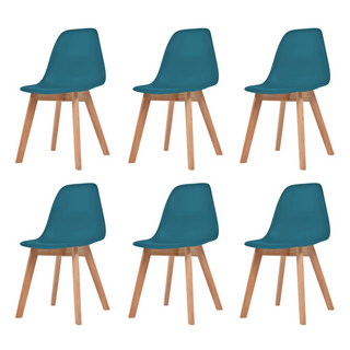 vidaXL Dining Chairs 6 pcs Turquoise Plastic - Giant Lobelia