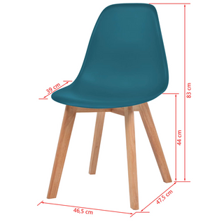 vidaXL Dining Chairs 6 pcs Turquoise Plastic - Giant Lobelia