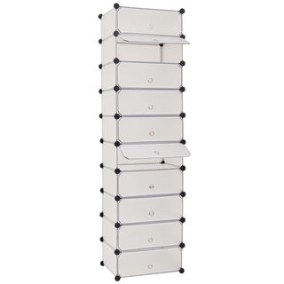 vidaXL Interlocking Shoe Organiser with 10 Compartments White - Giant Lobelia