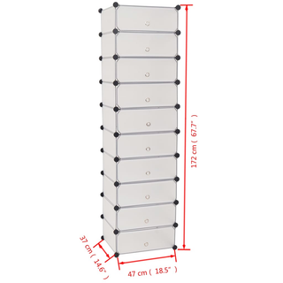 vidaXL Interlocking Shoe Organiser with 10 Compartments White - Giant Lobelia