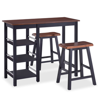 Bar Set 3 Pieces MDF Black - Giant Lobelia