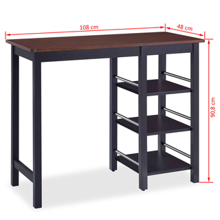 Bar Set 3 Pieces MDF Black - Giant Lobelia